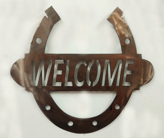 Welcome Horseshoe Sign