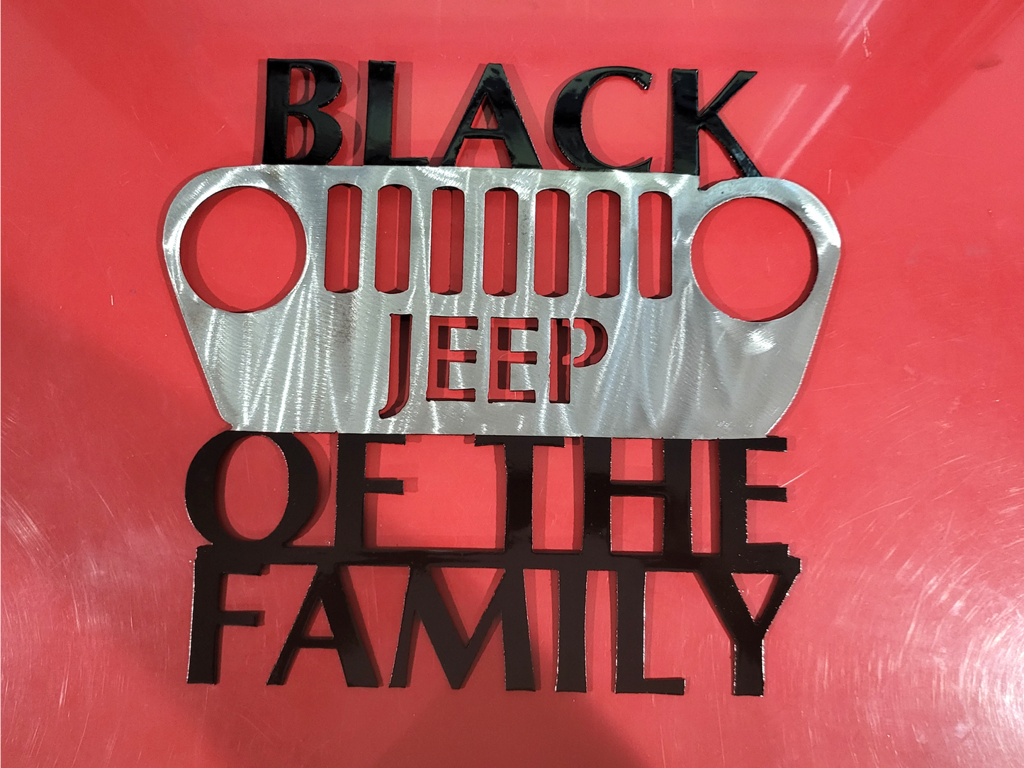 Black Jeep Of the Family Metal Sign